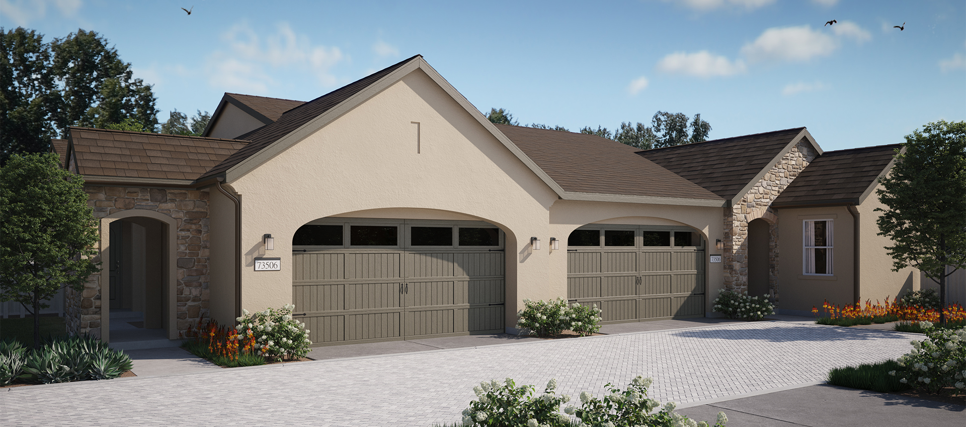 Paired Residence Cottage Architecture Rendering